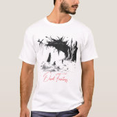 Dunkle Fantasy Surreal Landschaft T-Shirt (Vorderseite)