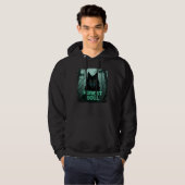 Dunkle Fantasy-Wolf "Waldseele" Pixel Glow Hoodie (Vorne ganz)