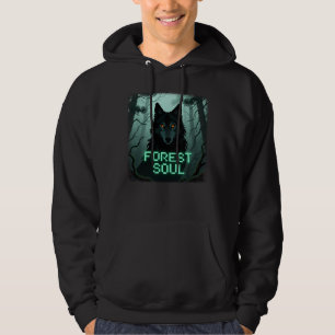 Dunkle Fantasy-Wolf "Waldseele" Pixel Glow Hoodie