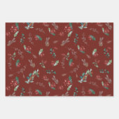 Dunkle Farbe Rustikaler Foliatag Geschenkpapier Set (Vorderseite 2)