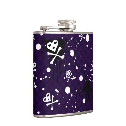 Dunkle FarbeEmo Muster mit Farbe Flachmann (Rechts)