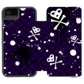 Dunkle FarbeEmo Muster mit Farbe Incipio iPhone Geldbeutel-Hülle (Folio Geöffnet)