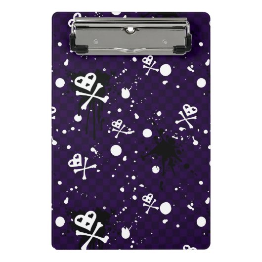 Dunkle FarbeEmo Muster mit Farbe Mini Klemmbrett (Vorderseite)