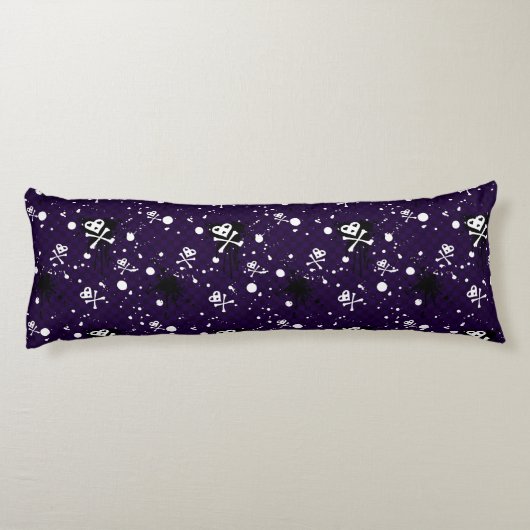 Dunkle FarbeEmo Muster mit Farbe Seitenschläferkissen (Rückseite)