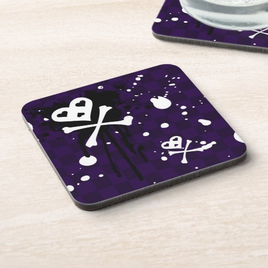 Dunkle FarbeEmo Muster mit Farbe Untersetzer (Linke Seite)