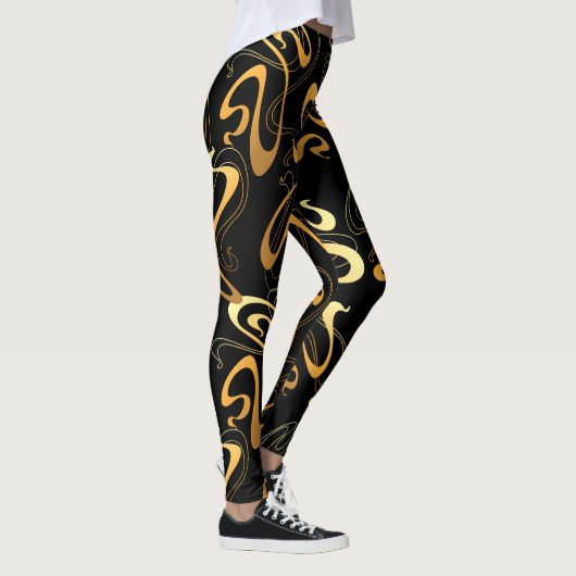 Dunkle farbige Abstrakte Leggings (Rechts)