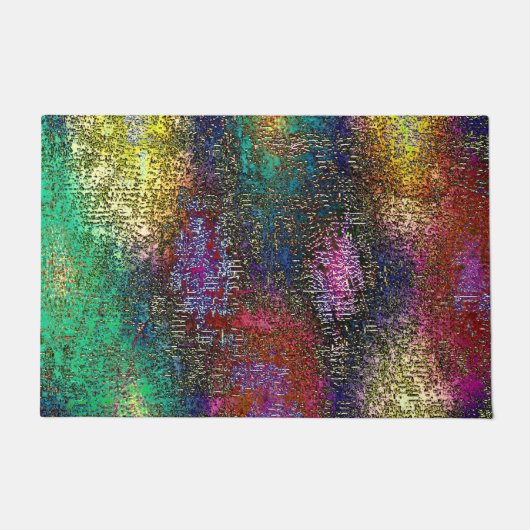 Dunkle, farbige grinöse Textur in kratzfarbiger Ti Fußmatte (Vorderseite)