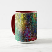 Dunkle, farbige grinöse Textur in kratzfarbiger Ti Tasse (Vorderseite Links)