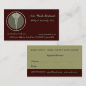 Dunkle Farbmedizinischer Caduceus-Doktor Terminkarte (Vorne/Hinten)