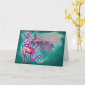 Dunkle Fee geklappte Grußkarte Karte (Gelbe Blume)