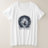 Dunkle Fee im Zauberwald Große Größe T-Shirt (Design vorne)