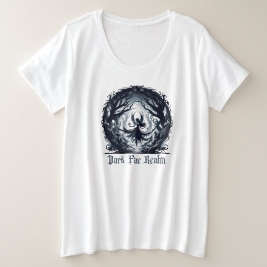 Dunkle Fee im Zauberwald Große Größe T-Shirt (Design vorne)