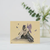 Dunkle Feen lila Flügel Postkarte (Stehend Vorderseite)