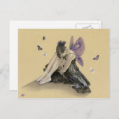 Dunkle Feen lila Flügel Postkarte (Vorne/Hinten)