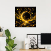 Dunkle Finsternis mit goldener Filigranarbeit — Ko Poster (Heimbüro)
