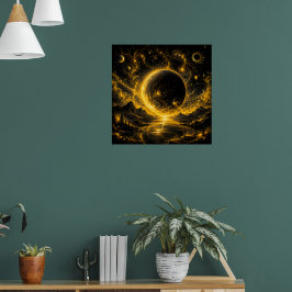 Dunkle Finsternis mit goldener Filigranarbeit — Ko Poster