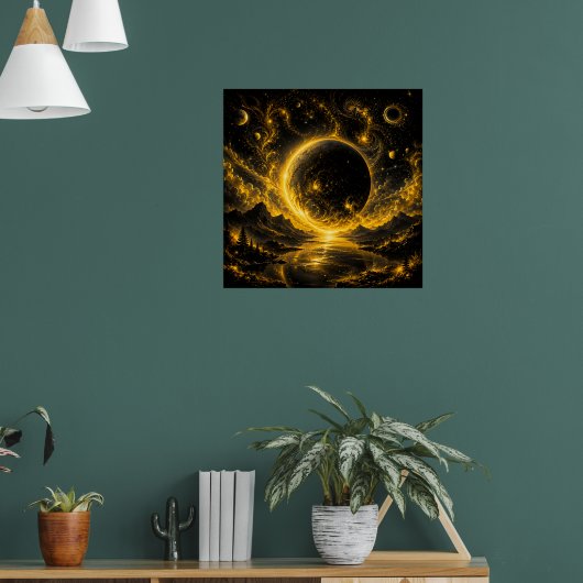 Dunkle Finsternis mit goldener Filigranarbeit — Ko Poster (Wohnzimmer 1)