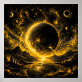 Dunkle Finsternis mit goldener Filigranarbeit — Ko Poster (Vorne)