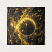 Dunkle Finsternis mit goldener Filigranarbeit — Ko Wandteppich (Vorderseite (Horizontal))
