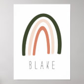 Dunkle Fläche/Terracotta Rainbow Name Kinderzimmer Poster (Vorne)
