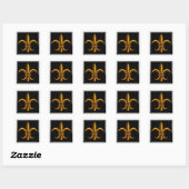 Dunkle Fleur De Lis Quadratische Aufkleber (Blatt)