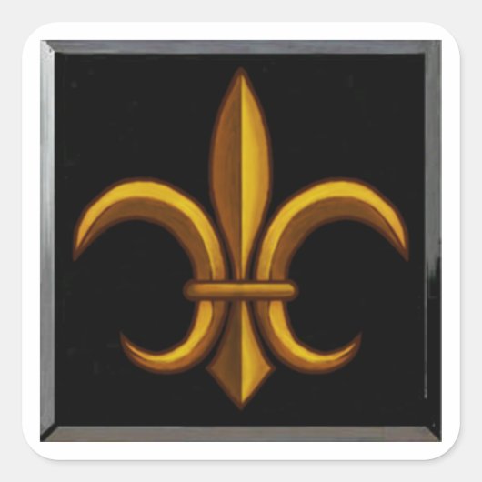 Dunkle Fleur De Lis Quadratische Aufkleber (Vorderseite)