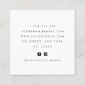 Dunkle Flora Gezeichnet botanisches Elegant Schlic Quadratische Visitenkarte (Rückseite)