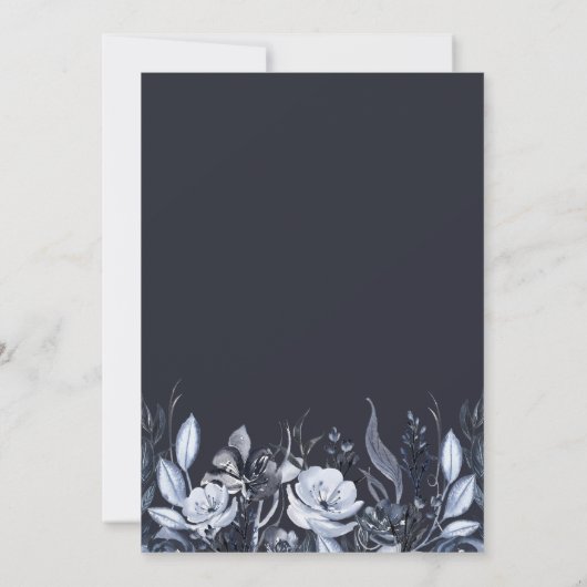 Dunkle Flora| Moderne Aquarelle - Dusche Einladung (Rückseite)