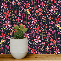 Dunkle Flora Moderne Aquarellfarben Wildblume