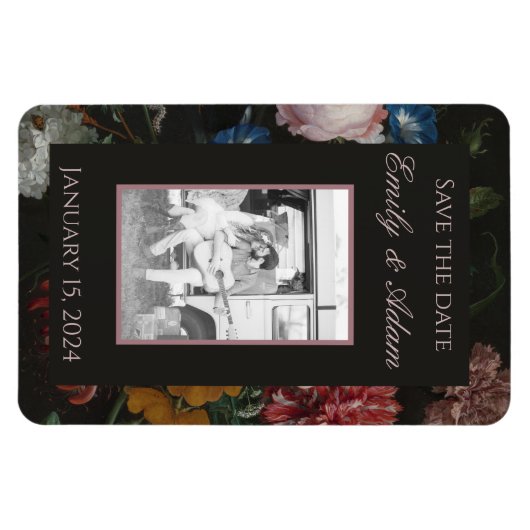 Dunkle Flora speichert das Datumsfenster Magnet (Horizontal)