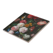 Dunkle Flora Stillleben Fliese (Seite)