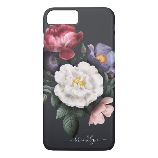 Dunkle Floral auf schwarz | Unverkennbar Case-Mate iPhone Hülle (Rückseite)