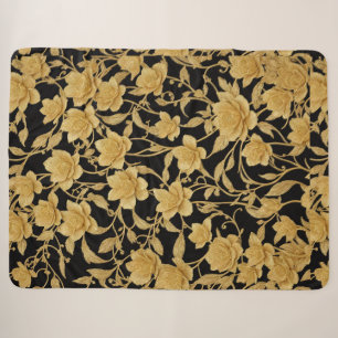 Dunkle Floral-Decke Sherpadecke