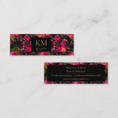 Dunkle Floral Mobile Beauty Mini Visitenkarte (Vorne/Hinten)