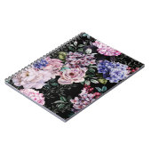 Dunkle Floral Wasserfarbe Nahtloses Design Notizblock (Linke Seite)