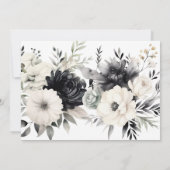 Dunkle Florale Boho Schwarze Creme Hochzeit Save The Date (Rückseite)