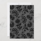 Dunkle Florale Damast-Hochzeit Einladung (Rückseite)