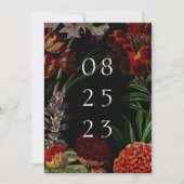 Dunkle florale düstere Hochzeit Save The Date (Vorderseite)