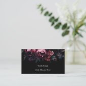 Dunkle Florale Gothic Alternative Florist Visitenkarte (Stehend Vorderseite)