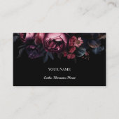 Dunkle Florale Gothic Alternative Florist Visitenkarte (Vorderseite)