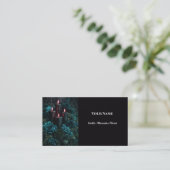 Dunkle Florale Gothic Alternative Florist Visitenkarte (Stehend Vorderseite)
