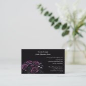 Dunkle Florale Gothic Alternative Florist Visitenkarte (Stehend Vorderseite)