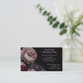 Dunkle Florale Gothic Alternative Florist Visitenkarte (Stehend Vorderseite)