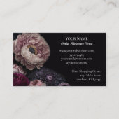Dunkle Florale Gothic Alternative Florist Visitenkarte (Vorderseite)
