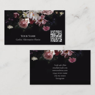 Dunkle Florale Gothic Alternative Florist Visitenkarte