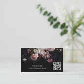 Dunkle Florale Gothic Alternative Florist Visitenkarte (Stehend Vorderseite)