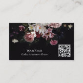 Dunkle Florale Gothic Alternative Florist Visitenkarte (Vorderseite)