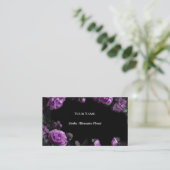 Dunkle Florale Gothic Alternative Florist Visitenkarte (Stehend Vorderseite)
