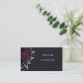 Dunkle Florale Gothic Alternative Florist Visitenkarte (Stehend Vorderseite)