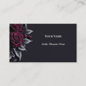 Dunkle Florale Gothic Alternative Florist Visitenkarte (Vorderseite)